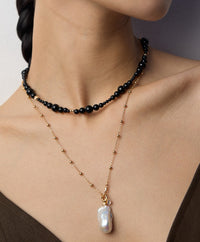 S925 Silver Natural Pearl Zircon Necklace