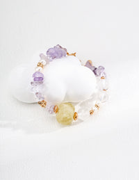 S925 silver simple and colourful crystal stone bracelet