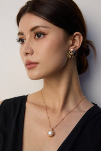 S925 silver design sense natural pearl earrings