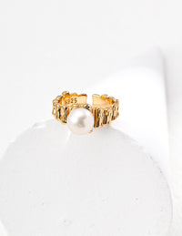 S925 silver natural pearl ring