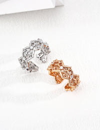 S925 silver design sense zircon ring