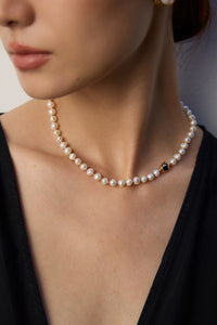 S925 silver simple natural pearl necklace