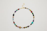 Gorgeous colourful black agate beaded necklace