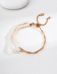 S925 silver simple design pearl bracelet