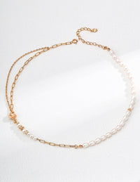 S925 silver retro natural pearl necklace