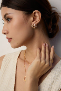 S925 silver design sense retro green zircon earrings