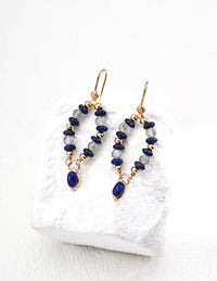 S925 silver vintage gray moonlight tas lais lasuri earrings