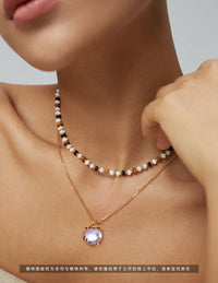 S925 silver natural pearl pendant necklace