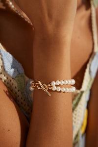 S925 silver simple natural pearl bracelet