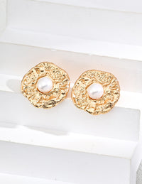 S925 silver vintage natural pearl earrings